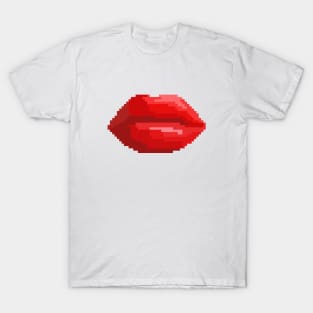 Closed red lips (Pixel Art) T-Shirt